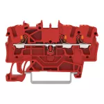 3-przewodowa złączka przelotowa z przyciskiem 2,5 mm², czerwona 2202-1303