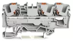 3-przewodowa złączka przelotowa z przyciskiem 6 mm², szara