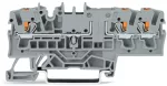 3-przewodowa złączka przelotowa z przyciskiem 2,5 mm², szara 2202-1701