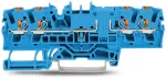4-przewodowa złączka przelotowa z przyciskiem 2,5 mm², niebieski 2202-1804