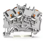 3-przewodowa złączka przelotowa z przyciskiem 2,5 mm², szara 2202-6301