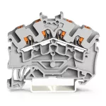 4-przewodowa złączka przelotowa z przyciskiem 2,5 mm², szara 2202-6401