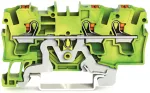 3-przewodowa złączka PE z przyciskiem 4 mm², żółto-zielony