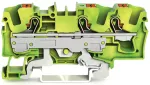 3-przewodowa złączka PE z przyciskiem 6 mm², żółto-zielony