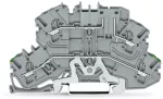 Dwupiętrowa złączka bazowa; PE/L; piętro górne bazowe; na szynę TS 35 x 15 i 35 x 7,5; 2,5 mm²; Push-in CAGE CLAMP®; 2,50 mm²; szara