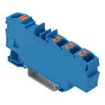 Złączka rozgałęźna z przyciskiem 1 x 6 mm² / 6 x 1,5 mm², niebieski