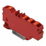 Złączka rozgałęźna z przyciskiem 1 x 6 mm² / 6 x 1,5 mm², czerwona