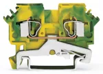2-przewodowa złączka PE 4 mm², żółto-zielona 281-607