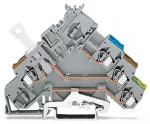 3-przewodowa złączka do elementów wykona z przyłączem PE, szara 280-576