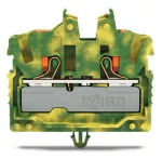 2-przewodowa złączka przelotowa mini; z przyciskiem 2,5 mm², żółto-zielony 2252-317