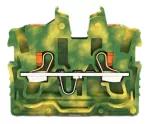 2-przewodowa złączka przelotowa mini z przyciskiem 1mm², żółto-zielony 2250-327