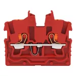 2-przewodowa złączka przelotowa mini z przyciskiem 1mm², czerwona