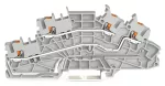 Piętrowa złączka instalacyjna; z przyciskiem; 2,5 mm²; L/L; Push-in CAGE CLAMP®; 2,50 mm²; szara 2203-6642