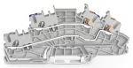 Piętrowa złączka instalacyjna; z otworami montażowymi i przyciskami; 2,5 mm²; N/L; Push-in CAGE CLAMP®; 2,50 mm²; szara 2203-6549