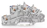 Piętrowa złączka instalacyjna; z przyciskiem; 2,5 mm²; N/L; Push-in CAGE CLAMP®; 2,50 mm²; szara 2203-7649