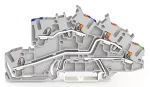 Piętrowa złączka instalacyjna; z otworami montażowymi i przyciskami; 2,5 mm²; N/L/PE; parter żółto-zielony; Push-in CAGE CLAMP®; 2,50 mm²; szara 2203-7546