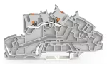 Piętrowa złączka instalacyjna; z przyciskiem; 2,5 mm²; L; Push-in CAGE CLAMP®; 2,50 mm²; szara 2203-7650