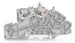 Piętrowa złączka instalacyjna; z otworami montażowymi i przyciskami; 2,5 mm²; L; Push-in CAGE CLAMP®; 2,50 mm²; szara 2203-7550