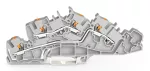 Piętrowa złączka instalacyjna; z przyciskiem; 4 mm²; L/L; Push-in CAGE CLAMP®; 4,00 mm²; szara