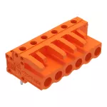 Gniazdo THT Pin lutowniczy 0,6 x 1,0 mm konstrukcja kątowa, pomarańczowa 232-266