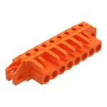 Gniazdo THT Pin lutowniczy 0,6 x 1,0 mm konstrukcja kątowa, pomarańczowa 232-268/031-000