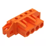 Gniazdo THT Pin lutowniczy 0,6 x 1,0 mm konstrukcja kątowa, pomarańczowa 232-264/031-000