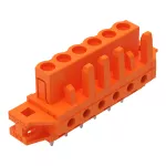Gniazdo THT Pin lutowniczy 0,6 x 1,0 mm konstrukcja prosta, pomarańczowa 232-166/031-000