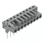 Gniazda do złączek listwowych Piny 0,6 x 1 mm konstrukcja kątowa, szara 232-239/005-000