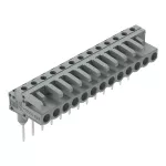 Gniazda do złączek listwowych Piny 0,6 x 1 mm konstrukcja kątowa, szara 232-243/005-000