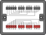 Skrzynka rozdzielcza trójfazowy na jednofazowy (400V/230V), czarna 899-631/302-000
