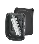 DK 1010 B Puszka do inst. wewn., czarna, IP 66, z dławnicami membran., z zac. 5-bieg., 10 mm2, Cu