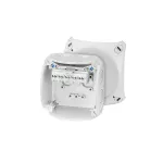 KF 0202 G Puszka do inst. zewn., szara, IP 66/IP 67, 93x93x62, z zac. 5-bieg., 2,5 mm2, Cu