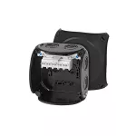 KF 0402 B Puszka do inst. zewn., czarna, IP 66/IP 67, 104x104x70, z zac. 5-bieg., 2,5 mm2, Cu