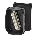 KF 1010 B Puszka do inst. zewn., czarna, IP 66/IP 67, 180x130x77, z zac. 5-bieg., 10 mm2, Cu