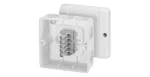 DE 9346 Puszka do inst. wewn., biała, IP 55, 10 dławnic membranowych, z zac. 5-bieg., 4 mm2, Cu