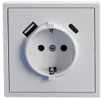 iZi Plakietka gniazda pojedynczego SCHUKO USB A+C biała