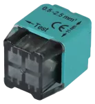 Łącznik bezśrubowy, wtykany, zielony 4x0,5-2,5mm2, 450VAC, max. 16A