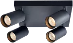 Reflektor sufitowy, regulowany, czarny 100-240VAC, 50Hz, 4xGU10, max.4x35W