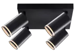 Reflektor sufitowy, regulowany, czarny 100-240VAC, 50Hz, 4xGU10, max.4x35W