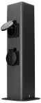 Ogrodowy słupek zasilający z gniazdem z bolcem, antracyt 2xFRENCH, max.16A, 250VAC, 2600W, 3x1,5mm2, H05VV-F, IP54