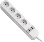 Inteligentna, wielopunktowa listwa zasilająca typu SCHUKO 4xSCHUKO, 2USBA, 1USBC, 240V, 16A, 3x1,5mm2, 1,5m