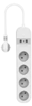 Inteligentna, wielopunktowa listwa zasilająca 4xFRENCH, 2USBA, 1USBC, 240V, 16A, 3x1,5mm2, 1,5m