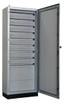 Modułowa rozdzielnica, metalowe drzwi, szyny DIN-RAIL W×L×H=800×2100×400/324M (9×36) + szer.lap 1×150, 1×200, IP54
