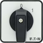 T0-1-15402/E Przełącznik Zał.-Wył., Styki: 2, 20 A, tabliczka: 0-1, 45 °, bez samopowrotu, montaż natablicowy, pokrętło czarne bez możliwości blokady
