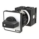 T0-3-8451/EZ Przełącznik zasilania, Styki: 6, 20 A, tabliczka: 0-1-2, 60 °, bez samopowrotu, montaż natablicowy 22,3 mm, pokrętło czarne bez możliwości blokady