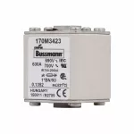 170M3423 Wkładka szybka, 630 A, AC 690 V, compact size 1, 45 x 59 x 51 mm, aR, IEC, UL