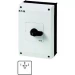 T5B-3-8228/I4 Przełącznik nawrotny, Styki: 5, 63 A, tabliczka: 102, 45 °, z samopowrotem, w obudowie IP65, pokrętło czarne bez możliwości blokady