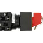 T0-2-1/E/SVA(S)-RT Rozłączniki panikowe, 3 bieg., 20 A, zamek cylindryczny SVA, tabliczka 0-1, 90 °, bez samopowrotu, P, montaż natablicowy, pokrętło czerwono-żółte z zamkiem cylindrycznym
