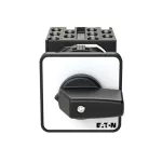 T0-5-8369/EZ Przełącznik zasilania, Styki: 10, 20 A, tabliczka: 1-2, 90 °, bez samopowrotu, montaż natablicowy 22,3 mm, pokrętło czarne bez możliwości blokady