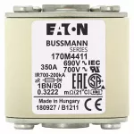 170M4411 Wkładka szybka, 350 A, AC 690 V, size 1, 53 x 69 x 51 mm, aR, IEC, UL, wskaźnik, flush end, M8